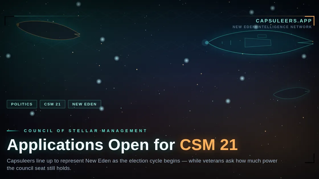 Aprono le candidature per il CSM 21, mentre i capsuleer si chiedono quanto conti davvero il Consiglio