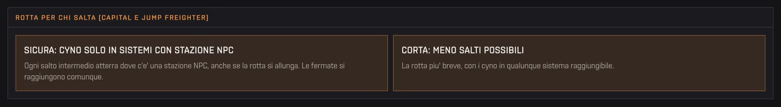 Le due scelte di rotta per chi salta: Sicura o Corta