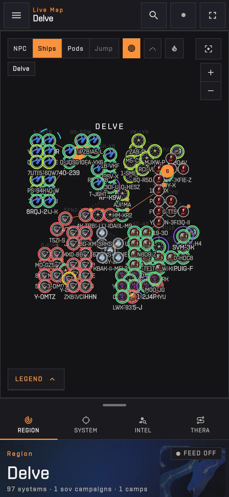 The Live Map on a phone in portrait with the panel at the bottom